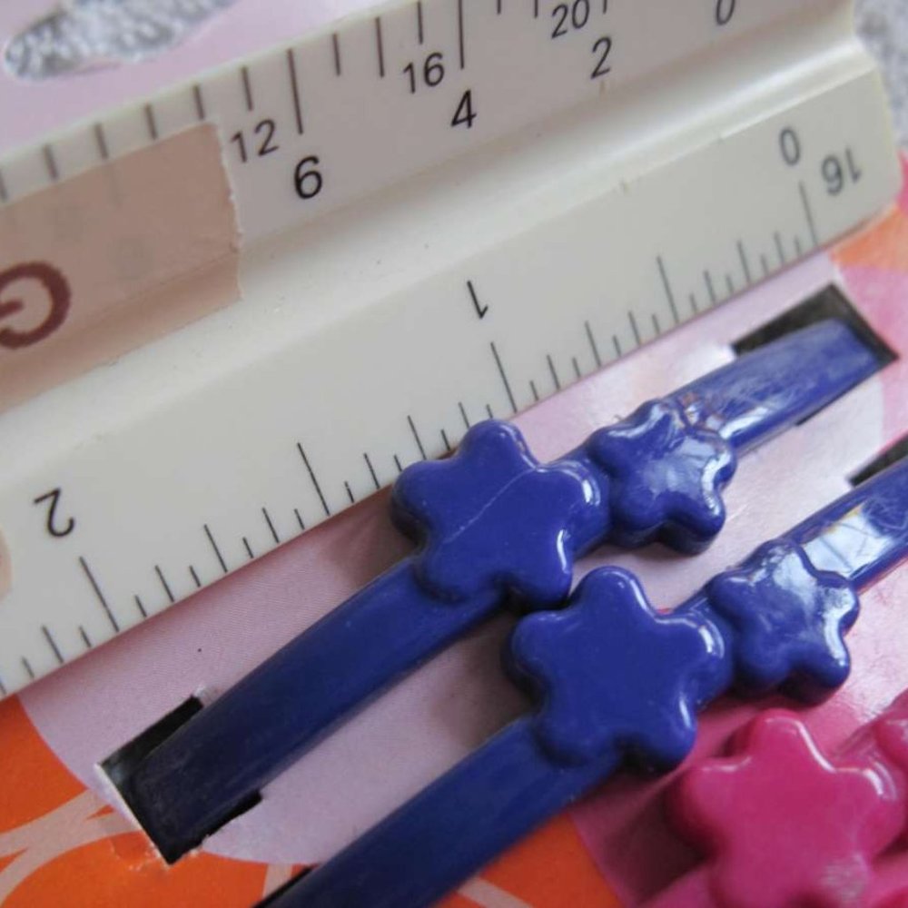 12 Just Basic All Plastic Hair Barrettes Clips Pins Design No Metal Allergy Safe